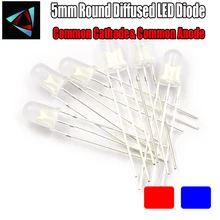 30 шт. светодиодный 5 мм красный и синий общий катод и общий анод 5 мм Высокий рассеянный круглый двухцветный светильник-излучающий диод