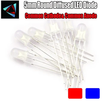 

30pcs LED 5mm Red & Blue Common Cathode & Common Anode 5 mm High Diffused Round Bi-Color Light-Emitting Diode