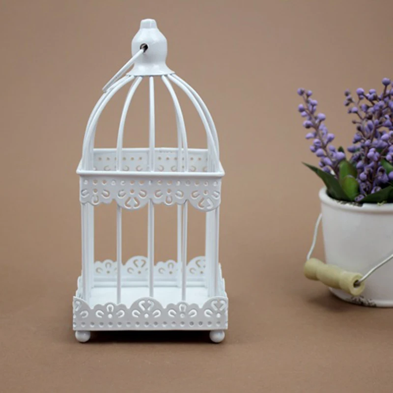 1pc 8cmx17.5cm Windproof Retro Candlestick Hanging Bird Cage Lantern Candles And Holders Home Party Ornament Decor