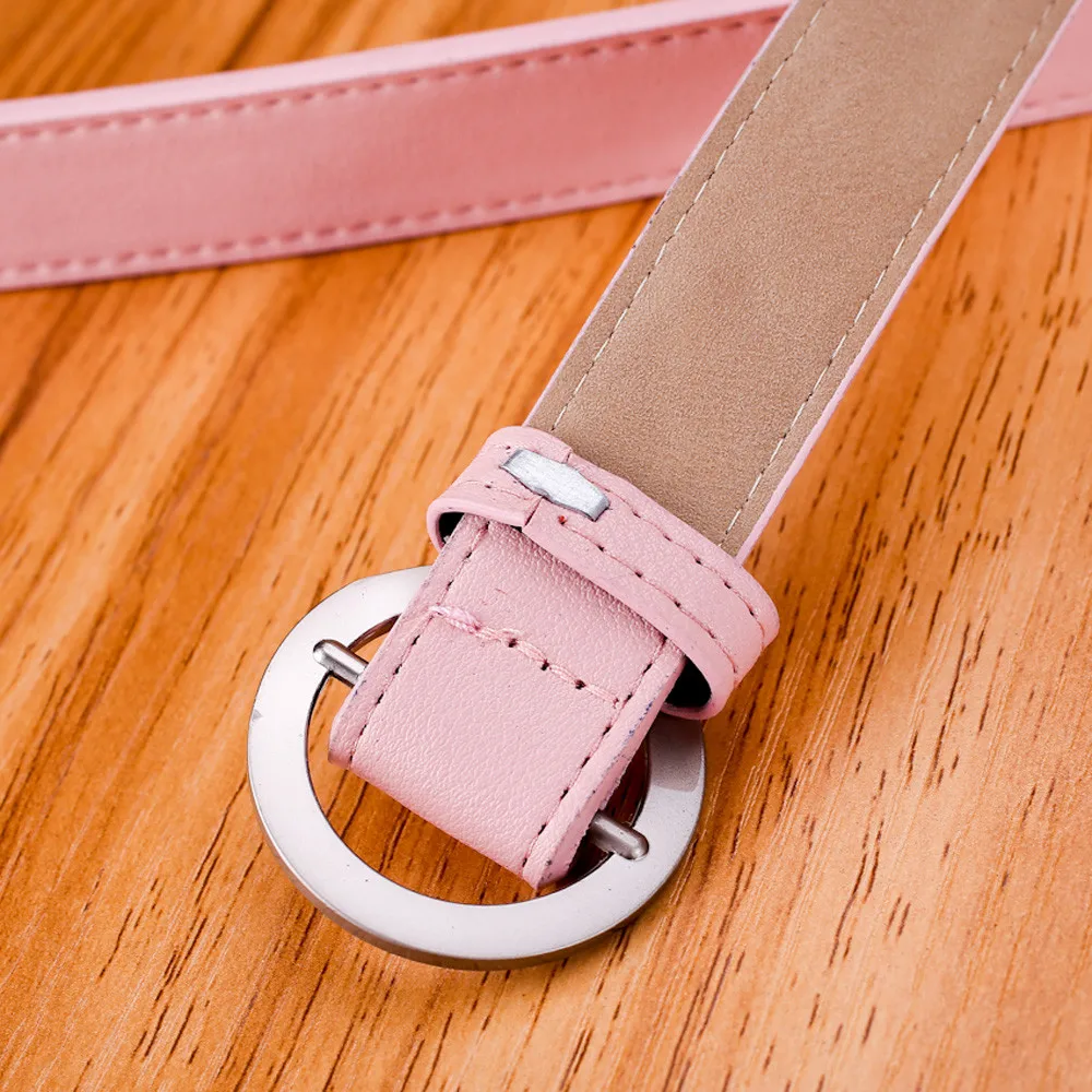 Jaycosin Women Round Breathable Buckle Belt Decoration Stylish Accessories Leisure Simple Style Classic Soft Belts