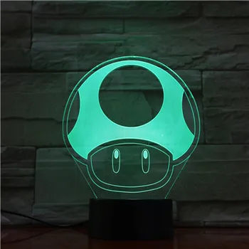 

Game Super Mario 1 Up Mushroom Kids Led Night Lamp for Child Bedroom Decorative 3D Lamp Battery Powered Cool Baby Light 3D1886