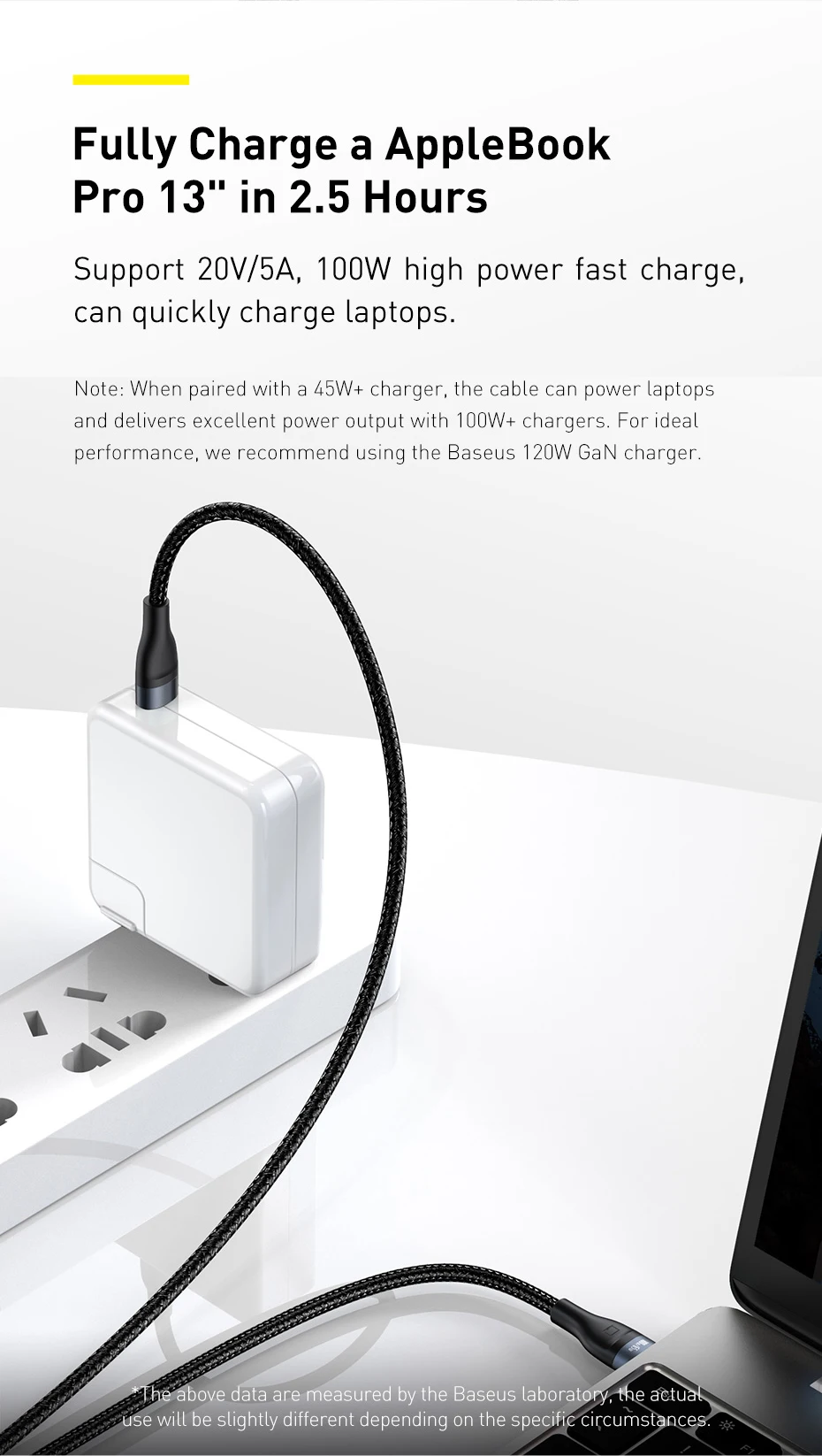 Baseus 2in1 PD 100W USB C Cable for Samsung S20 Cable 5A QC 4.0 Fast