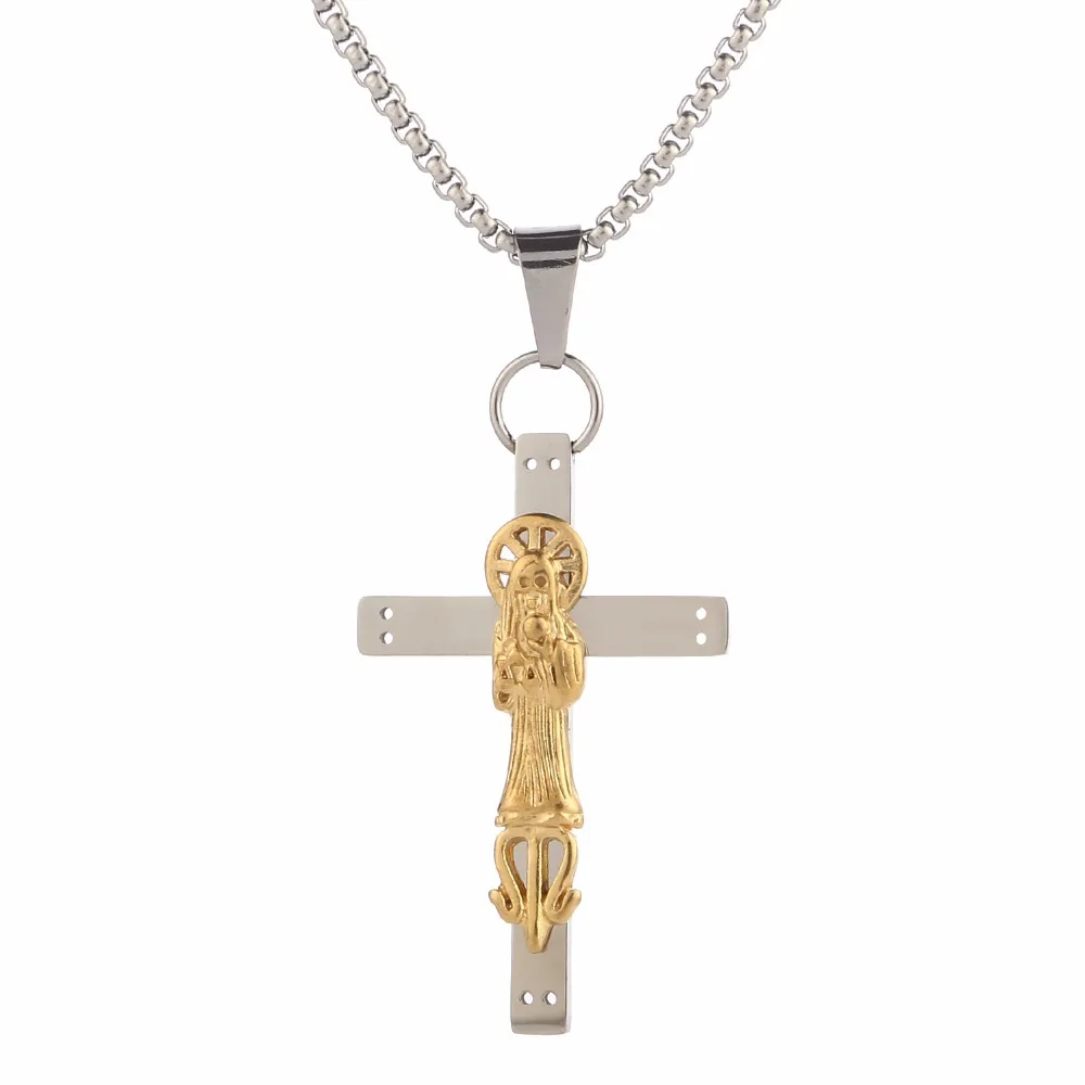 Hot-Holy-Saint-Death-Santa-Muerte-Skull-Biker-Cross-Pendant-Necklace-316l-Steel-silver-gold-tone (2)