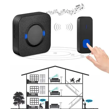 

Wireless Door Bell Doorbell with 55 Chime Tones Waterproof Wall Plug In Loud Chime LED UK/EU Plug For Hotels Office