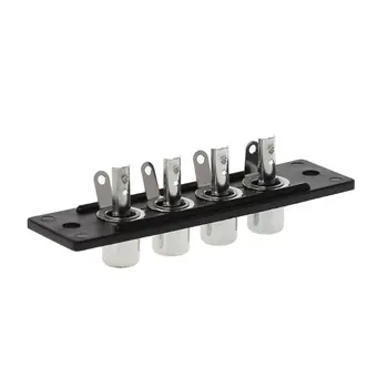 

4 Way RCA Terminal Wall Panel Plate Input Phono Chassis Female Socket Audio Connector 19QA