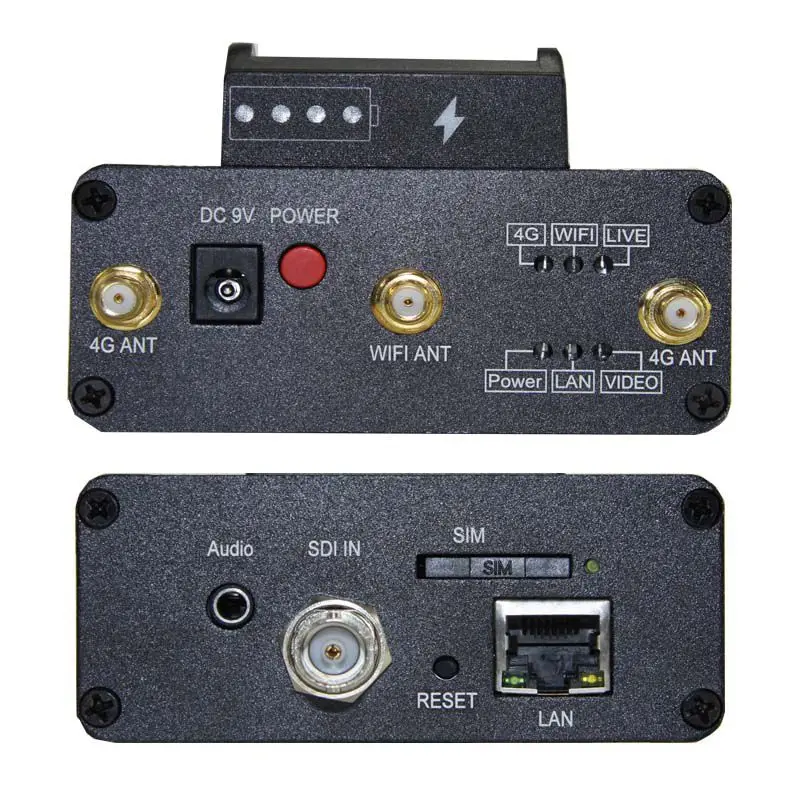 Unisheen SRT 4G LTE H.264 H.265 WIFI Rtmps видеокодер 3G SDI уровень B передатчик Ip прямая трансляция