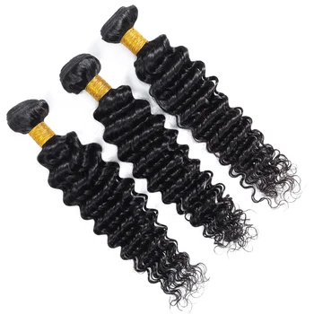 

Malaysian Hair Deep Wave Bundles 100% Human Hair Weave Bundles Non Remy Human Hair Extensions Natural Color Free Shipping