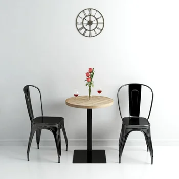 

vidaXL Bistro Table MDF and Steel Round 60x75 cm Oak Colour