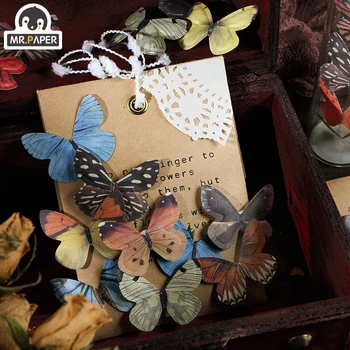 

Mr.paper 6 Designs 100 Pcs Journal Vintage Material Scrapbooking/Card Making/Journaling Project Kraft Retro Writing paper Cards