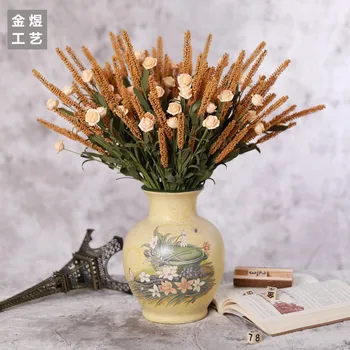 

European Style Lavender Rose PE Imitation Flowers Beam Hot Selling Foam Leather Imitation Flowers Wedding Home Decoration