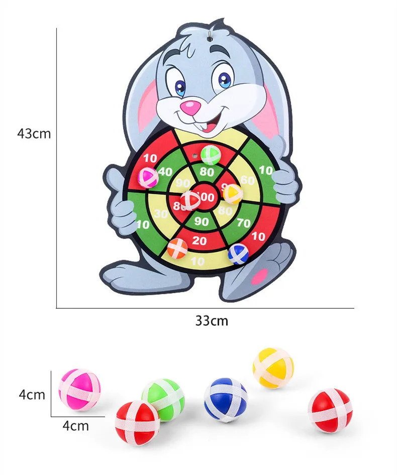 Cartoon Animal Shape Large Dart Board With Sticky Ball | Kids Toy 