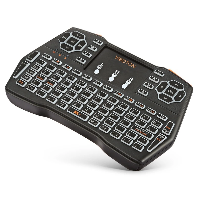 Viboton I8 Plus лампа с подсветкой английская клавиатура Мини Беспроводная клавиатура Air mouse для Android tv Box маленький ПК, ноутбук