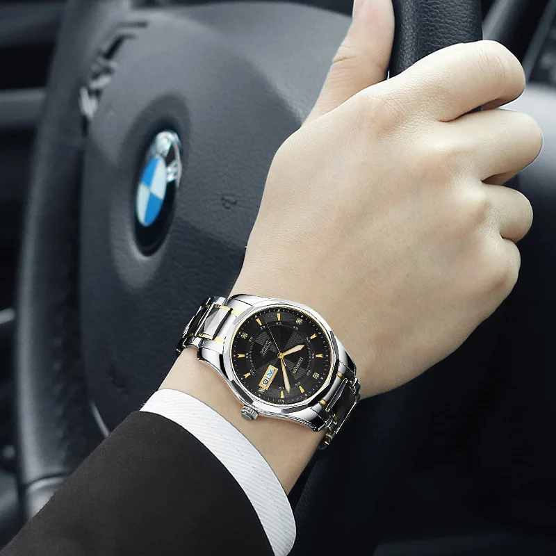

Switzerland Import Brand Fully Automatic Analog Watch Top Grade Night Light Waterproof Business Watch Tungsten Steel MEN'S Watch