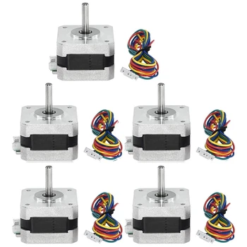 

5Pcs / Lots Nema17 17HS2408 4-Lead Nema 17 Stepper Motor 42 Motor 42BYGH 0.6A for 3D Printer CNC