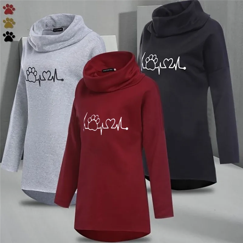 Hoodies And Sweatshirts Women Dog Cat Cartoon Female Winter Hoodie Collar Long Sleeve Fashion Autumn Pullover Hoody Ladies