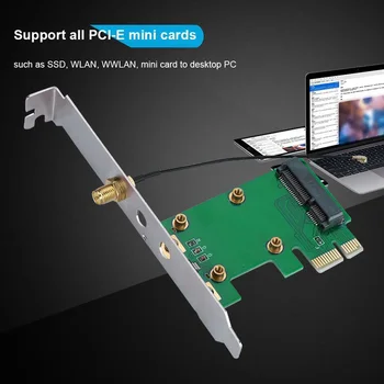 

Professional Desktop PC Network Wireless WiFi Laptop Convertor Adapter Card Add On MiniPCI-E To PCI-E Accessories Antenna