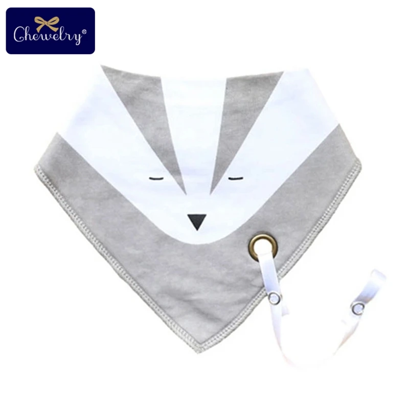grey fox bib 1 шт. силиконовый Прорезыватель треугольный шарф слюнявчик для младенца полотенце Новорожденные нагрудники для младенцев мальчик полосатый слюнявчик хлопок Мягкий нагрудник для ребенка продукт - Цвет: grey fox bib