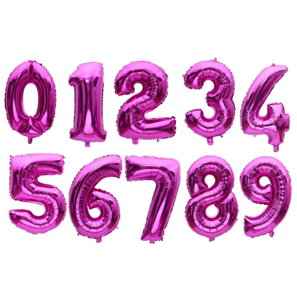1PC 16'' 32'' 40'' Number Foil Balloon Helium Balloons Birthday Party Decoration Kids Decor For Home New Year Christmas Navidad - Цвет: Purple