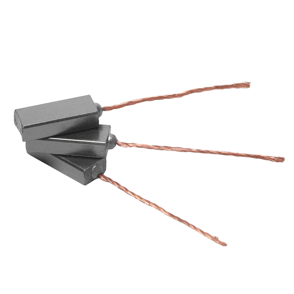 10Pcs Carbon Brushes Wire Leads Generator Generic Electric Motor Brush Replacement 4.5 x 6.5 x 20mm