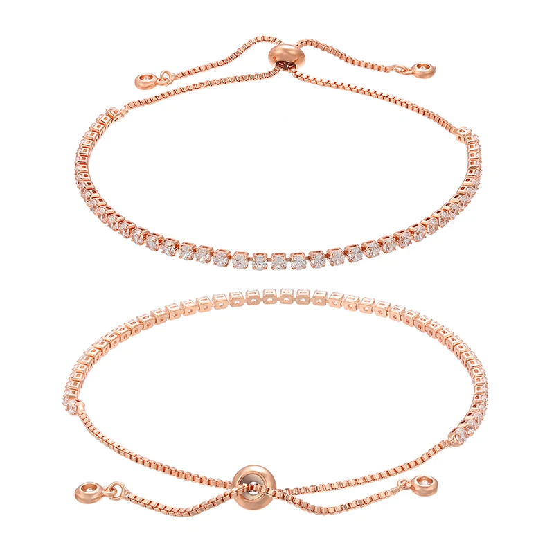 ZHUKOU 2,5x280 мм стильный латунный Кристальный браслет для женщин, звеньевая цепь, браслеты и браслеты для женщин, подлинные ювелирные изделия, подарок VL24