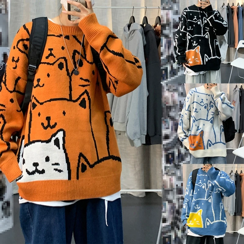 Suéter con estampado de tiburón de dibujos animados para hombre y mujer, Jersey holgado de manga larga con cuello redondo, estilo Harajuku y Hip Hop - Imagen 6