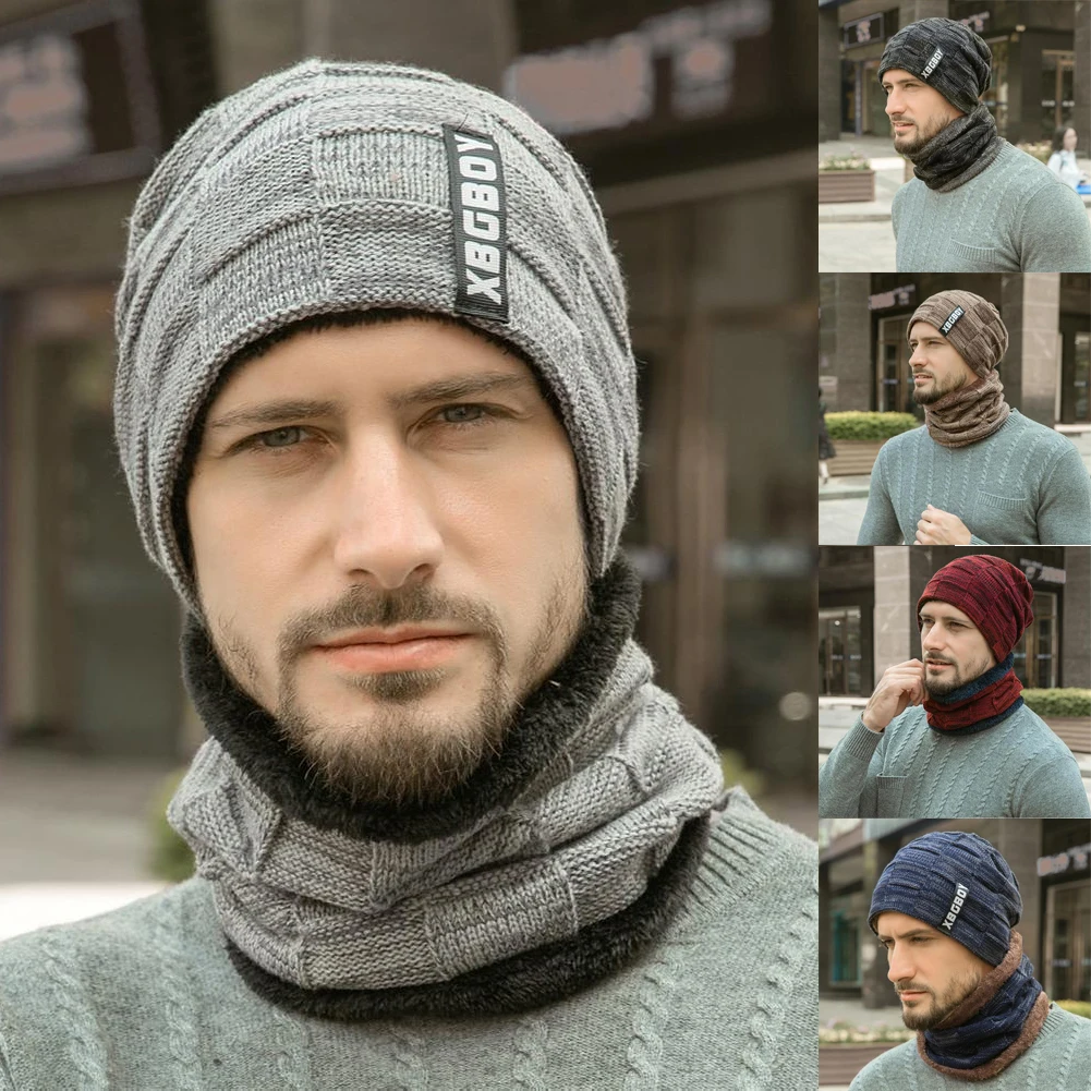 Зимняя мода, комплект из 2 предметов, шапка и шарф, мода, шапка Skullies Beanies, шапки, зимние шапочки для мужчин и женщин, шерстяной шарф, шапки