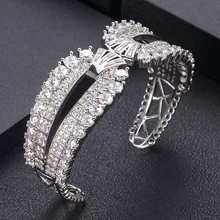 Роскошный благородный Открытый браслет AccKing для женщин, свадебные, вечерние, для помолвки, для шоу, ювелирные изделия, широкий модный браслет, аксессуары
