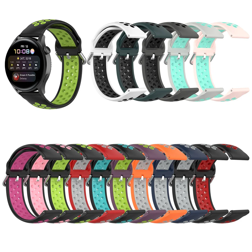 

22MM Silicone Sports Two-color Watch Bracelet for Huawei Watch3 for Watch3 Pro