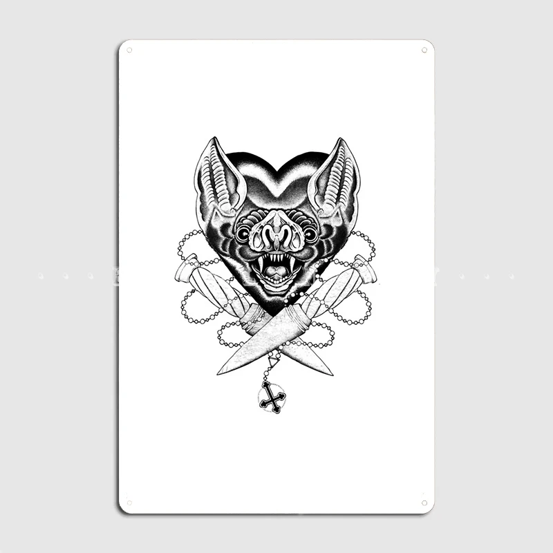 

Love Bats Metal Sign Pub Club Bar Create Wall Decor Tin Sign Poster