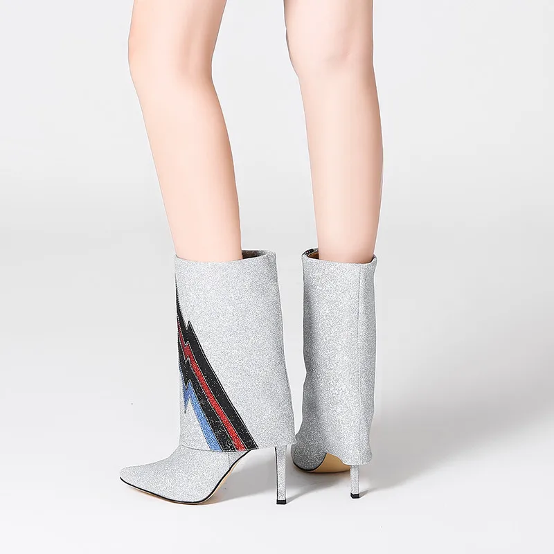 Женские зимние сапоги; женская обувь; острый носок; Zapatos De Mujer; большие размеры женские сапоги на искусственном меху с застежкой ботильоны ботинки на высоком каблуке scarpe donna с украшением в виде кристаллов; Botas Mujer