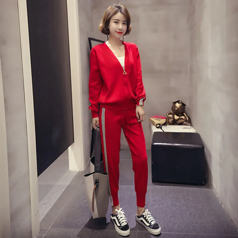

Autumn Clothes 2019 New LeisureWomen's sportswear Two-piece Set in Large Size