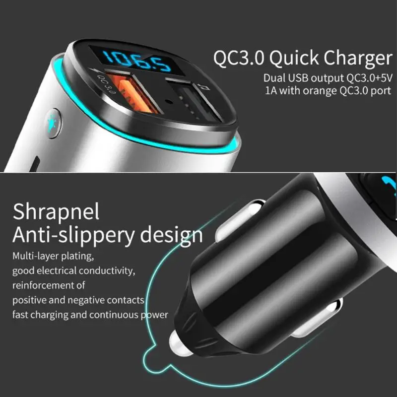 BC41 Bluetooth автомобильный комплект громкой связи fm-передатчик MP3-плеер 3,0 USB зарядное устройство Подавление эха и подавление шума мастерство Горячая