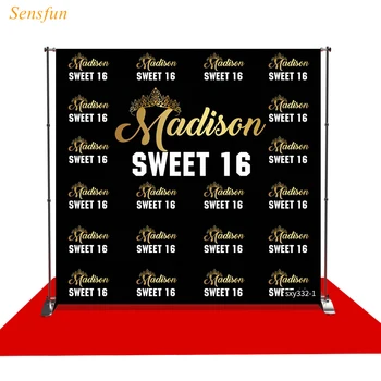 

LEVOO Custom Photography Backdrop Princess Sweet 16 Birthday Party Photobooth Photographic Background Camera Photo Studio