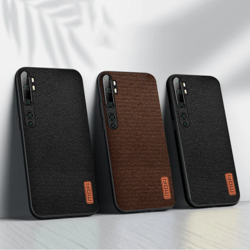 Для Xiaomi mi note 10 pro чехол MOFi xio mi note 10 глобальная Противоударная оболочка capas роскошный тканевый силиконовый чехол