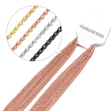 LUXUKISSKIDS 316L Stainless Steel Chain Necklace Width 2mm Length Round Link Jewelry Wholesale