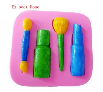 

DHL 100pcs make up tools lipstick nail polish chocolate Party DIY fondant cake decorating tools silicone mold dessert moulds