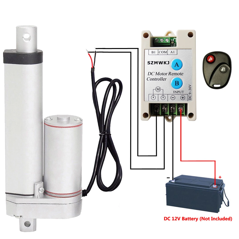 Set of 14/" Stroke Heavy Duty 330lbs DC12V Linear Actuator W// Wireless Controller