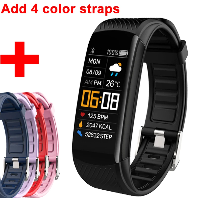 2021 Fitness Bracelet Blood Pressure Measurement Pedometer Smart Band Hear Rate Monitor Waterproof Health Fitness Tracker Watch 