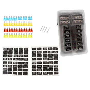 

Plastic Cover Fuse Box Holder Automotive 12V 6Way 12way LED Blade Holder Block Case with Negative for Auto Car Boat Marine Trike