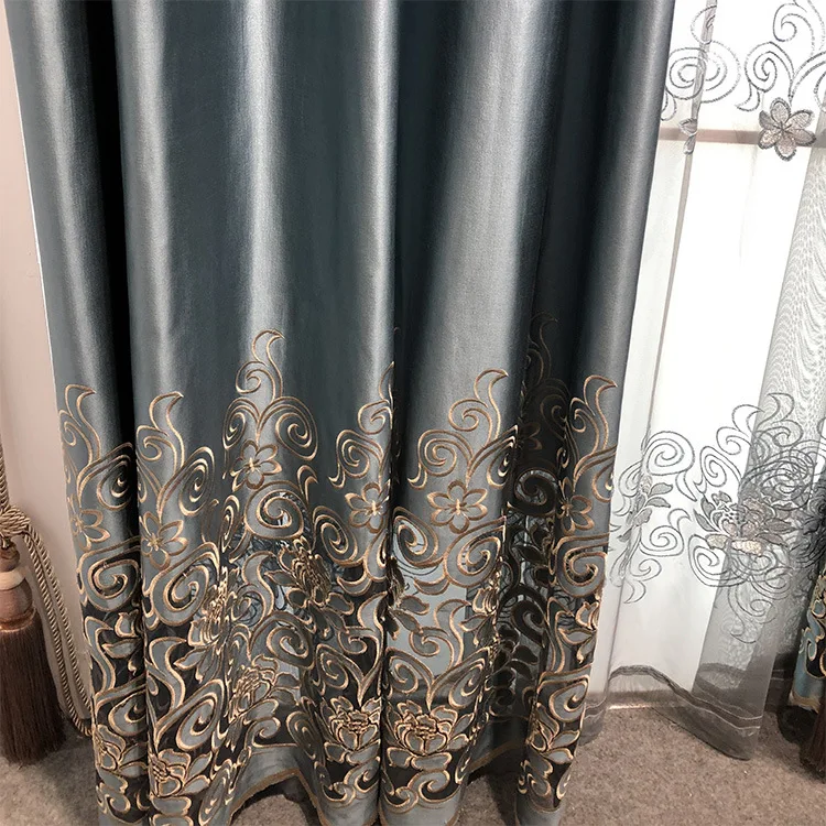 

High-Precision Hollow Out Embroidery Curtain Living Room Bedroom High-End European Style Curtain