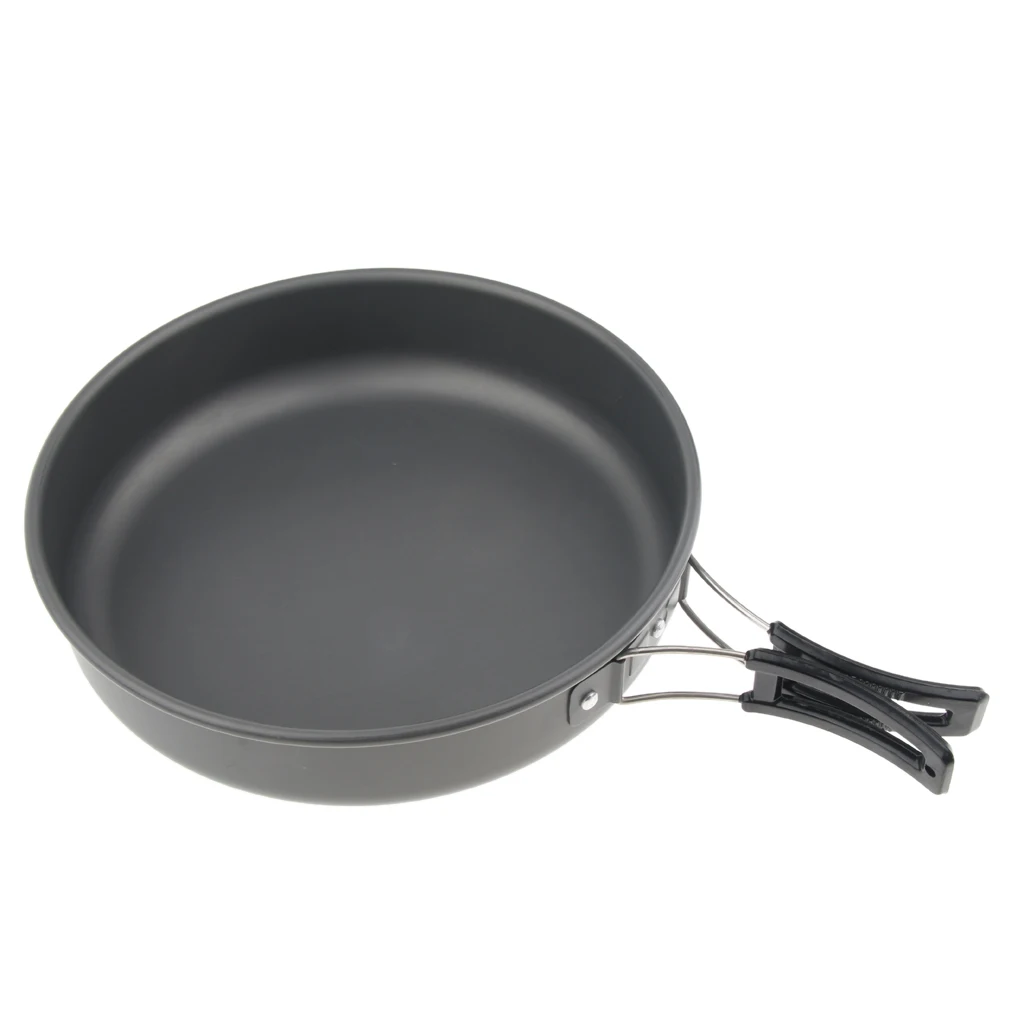 Outdoor 2-3 person Portable Frying Pan Camping Picnic Cookware Non-stick Pan for Car Camping Backpacking Hiking