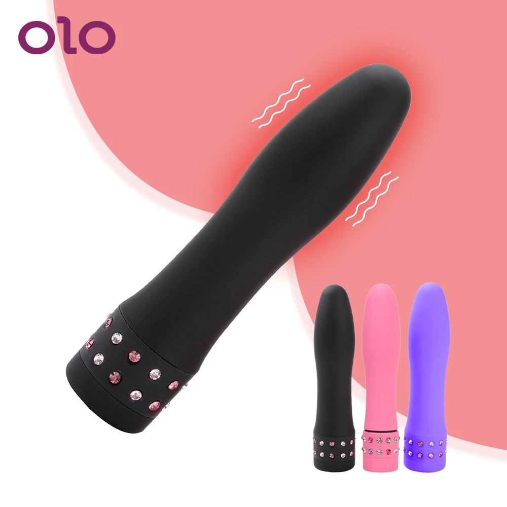 OLO реалистичный вибрирующий фаллоимитатор мультискоростной AV Stick Алмазный