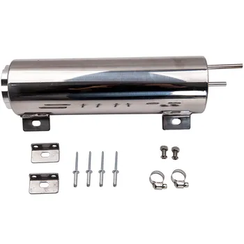 

3" X 10" 32 OZ Radiator Coolant Over Flow Puke Tank Catch Can Stainless Steel