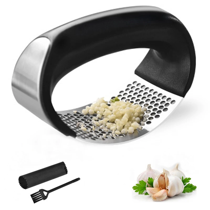 

1pcs Stainless Steel Garlic Presses Manual Garlic Mincer Chopping Garlic Tools Curve Fruit Vegetable Tools Kitchen Gadgets