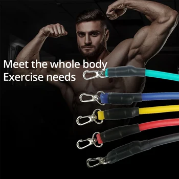

11 In Kit Upgrade Resistance Bands Set Loop Bands Powerful Effective For Exercise Sports Fitness Home Gym Yoga