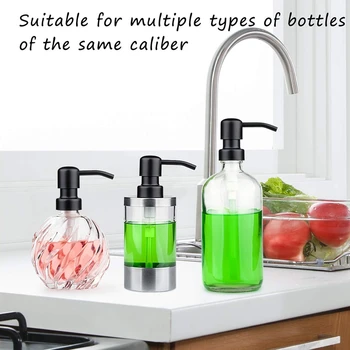 

Soap Dispenser Replacement Pump,4Pack Rust-Proof Stainless Steel with Black Metal Coated Pumps Fit Standard 8Oz/16Oz Boston Roun