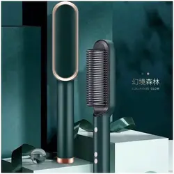 Profissional Hot Combs Anti-scalding Hair Straightener Brush Ceramic Hair Curler Heated Electric Smart Brush Hair Straightener