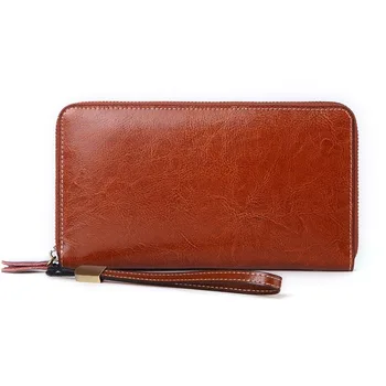 

Vintage Wallet Long Zippered Simple Ladies Leather Hand Bag Multi-functional Wallet Mobile Phone Bag