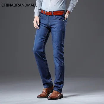 

Xbl835 # Season Light Business Leisure Jeans Men Slim Fit Straight Cylinder Trousers Elastic Force 28-40 Size