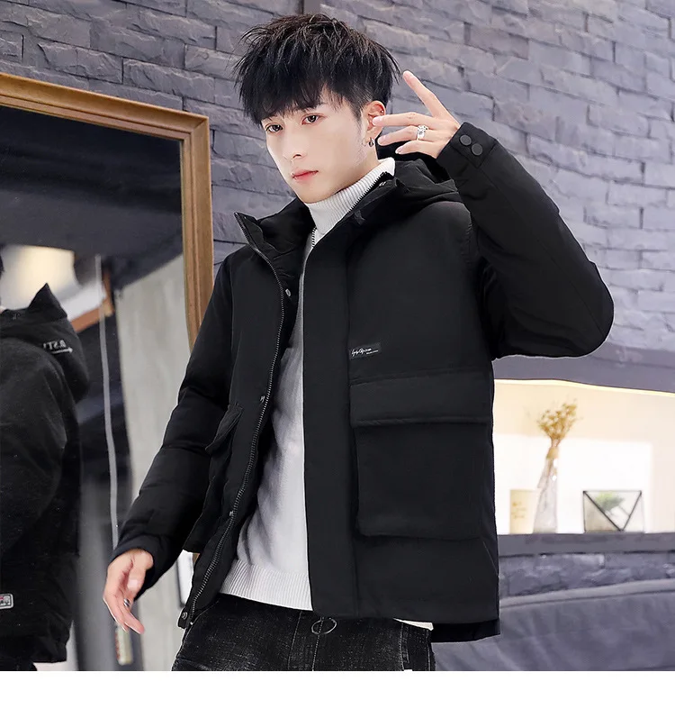 Winter New Style Store Owner-Style Hooded Sporty Loose Cotton Overcoat Men's